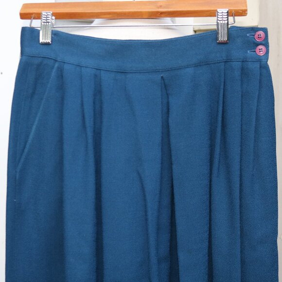 Jones New York Persian Blue Wool Crepe 2 Piece Midi Skirt Set Sz 12 - Picture 7 of 8